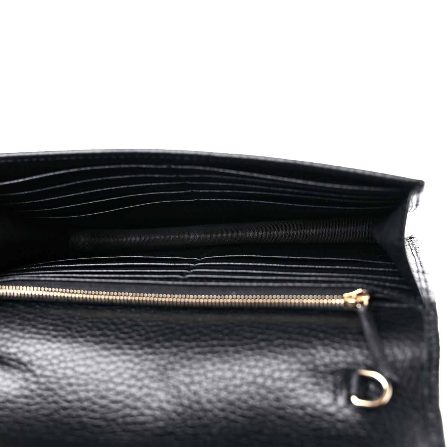 Gucci Dollar Calfskin Interlocking G Chain Wallet Black 5 of 10