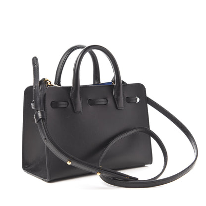Mansur Gavriel Calfskin Mini MIni Sun Bag Black Royal 3 of 8