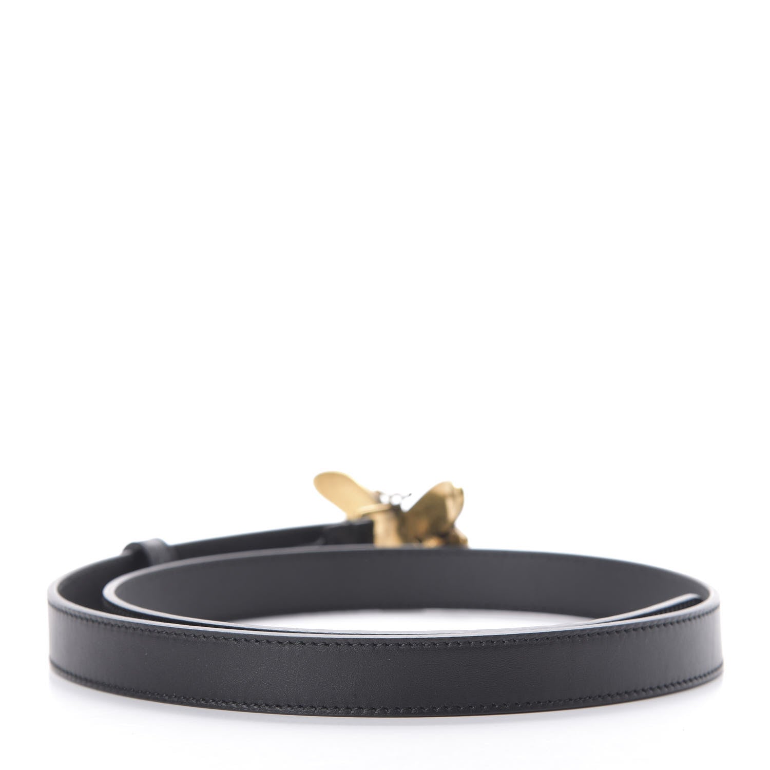 Gucci Calfskin Queen Margaret Bee Belt 80 32 Black 2 of 5