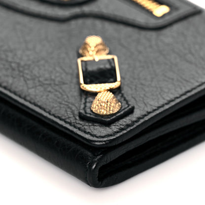 Balenciaga Agneau Giant 12 Gold Hardware Money Wallet Black 10 of 10