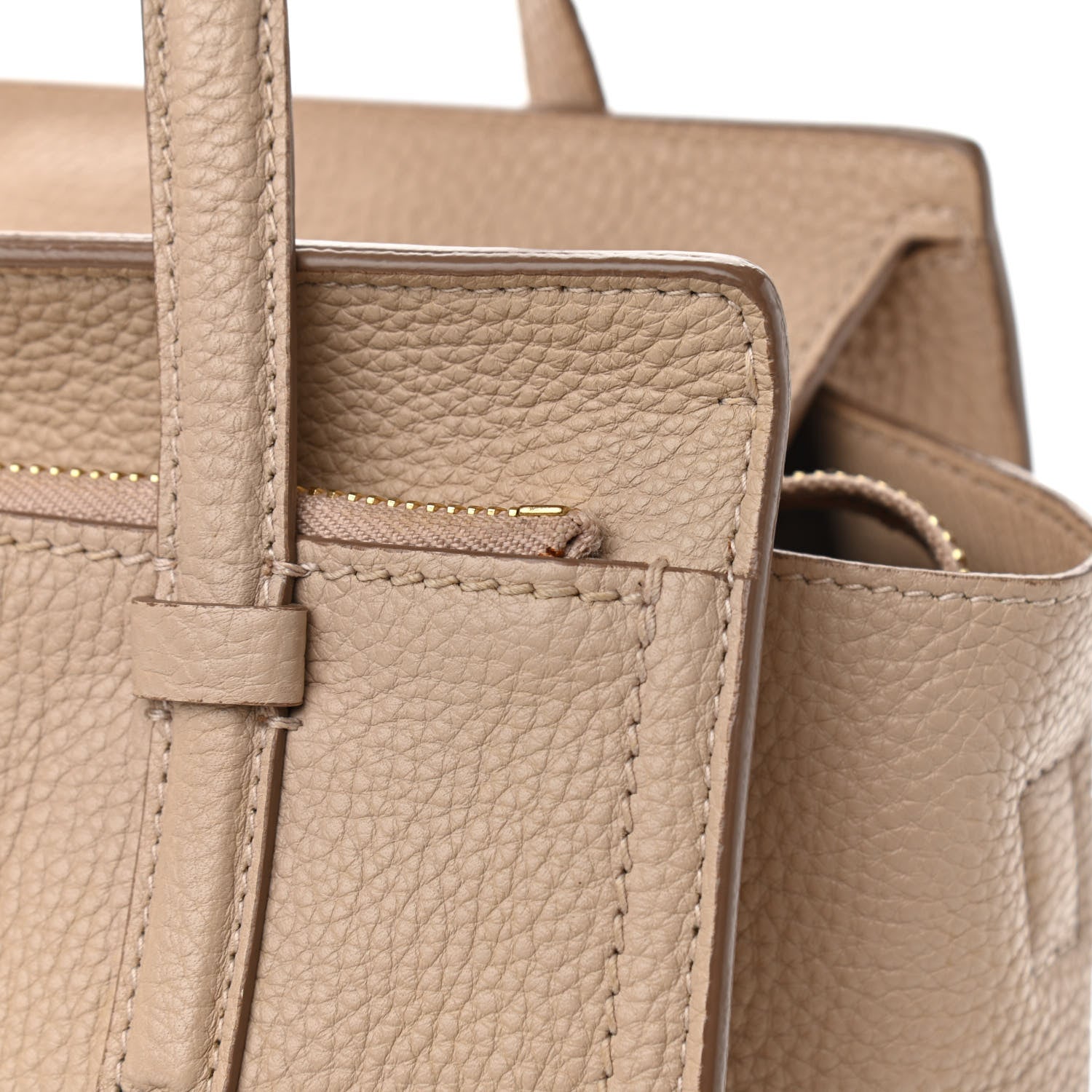 Salvatore Ferragamo Hammered Calfskin Double Handle Small Amy Tote Cumin 11 of 11