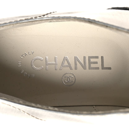 Chanel Metallic Fantasy Calfskin PVC Lace Up Loafers 41.5 Silver 8 of 8