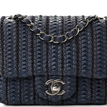 Chanel Lambskin Crochet Embroidered Small Flap Navy 8 of 10