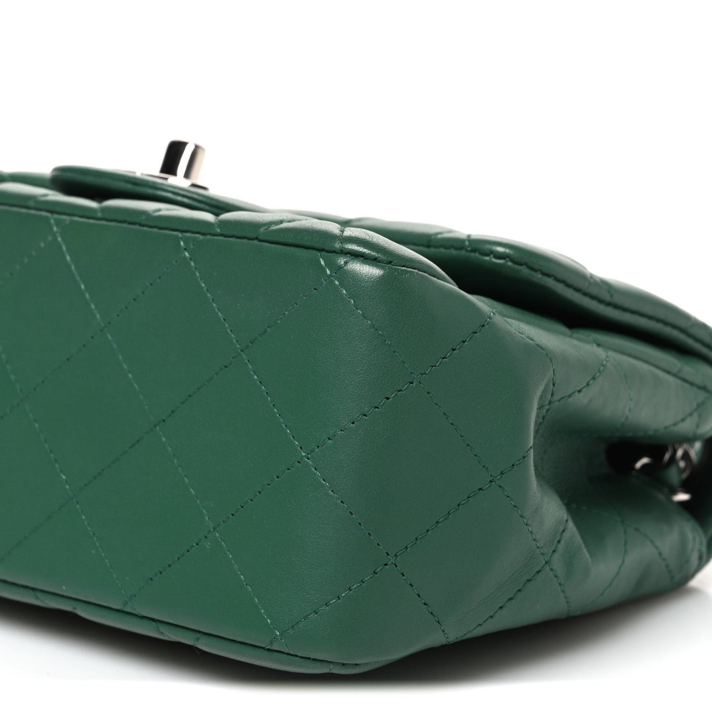 Lambskin Quilted Mini Square Flap Green