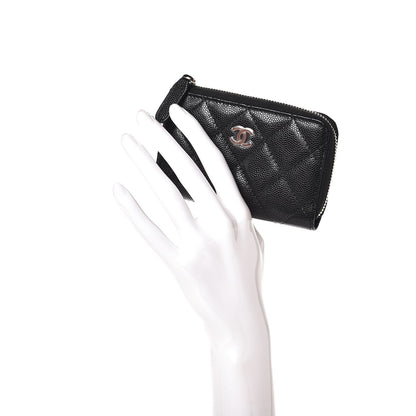 Chanel Iridescent Caviar Quilted Key Holder Case Black 2 of 8