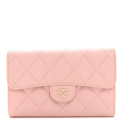 Chanel Caviar Quilted Medium Flap Wallet Light Pink 1 of 8