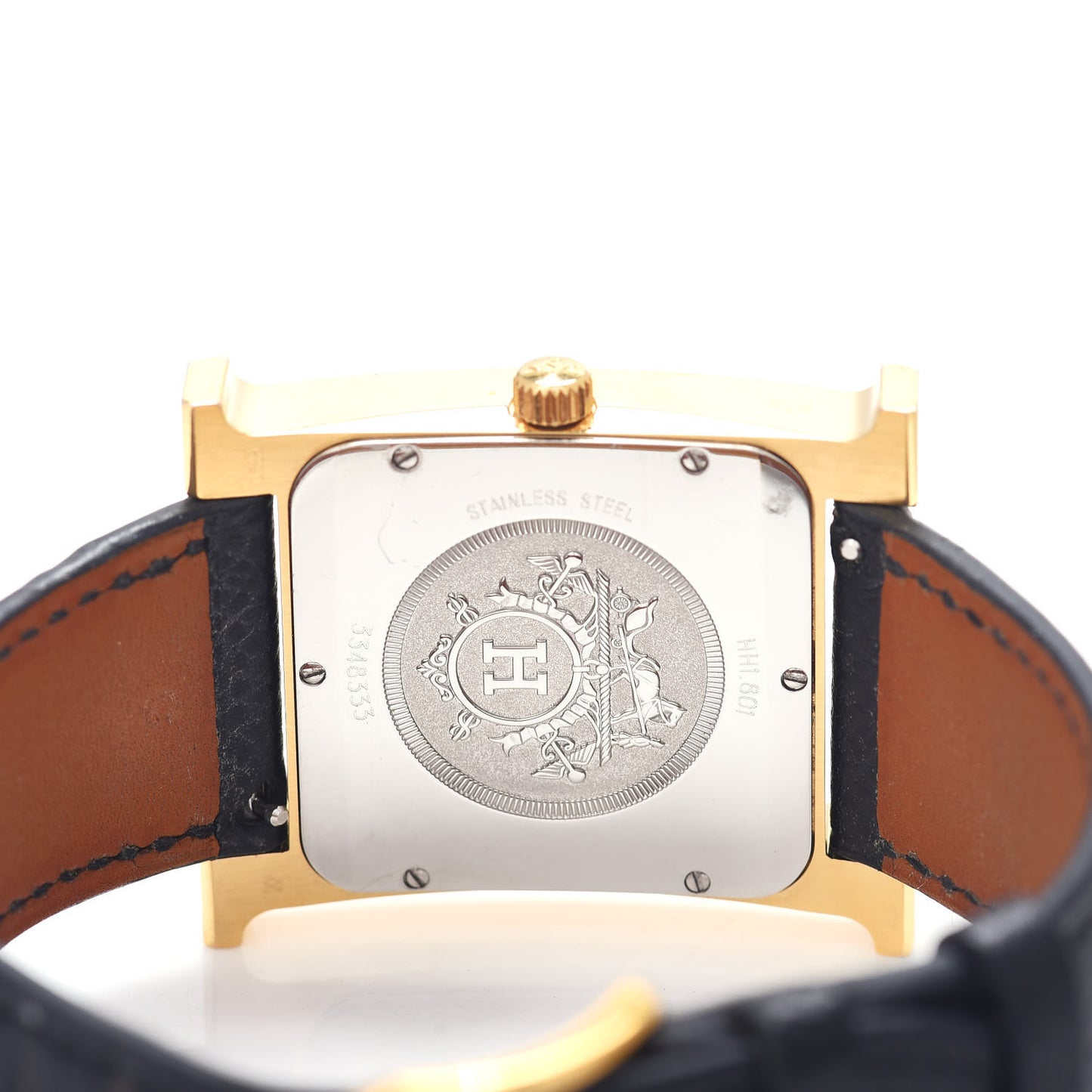 Stainless Steel Epsom 30.5mm Heure H Hour Quartz Watch Noir