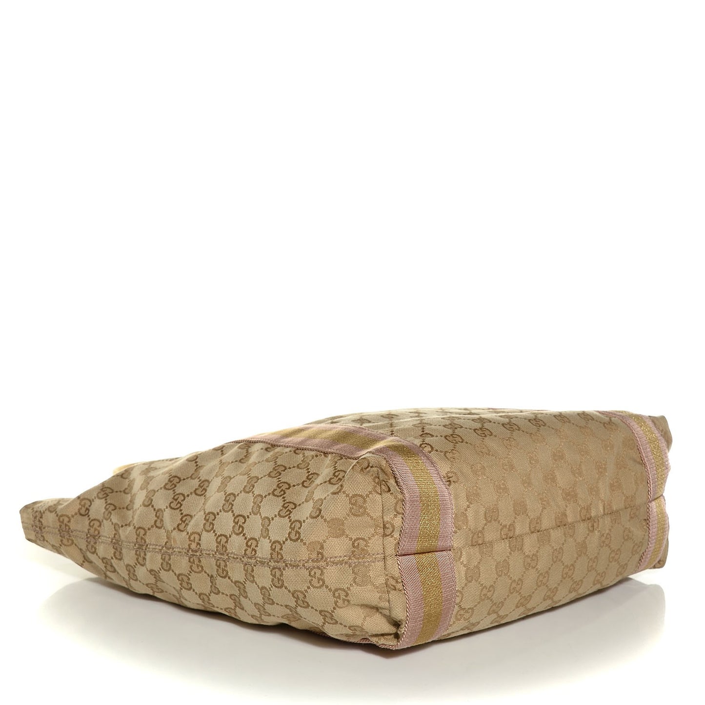 GG Monogram Medium Web Handle Vertical Tote Pink Gold