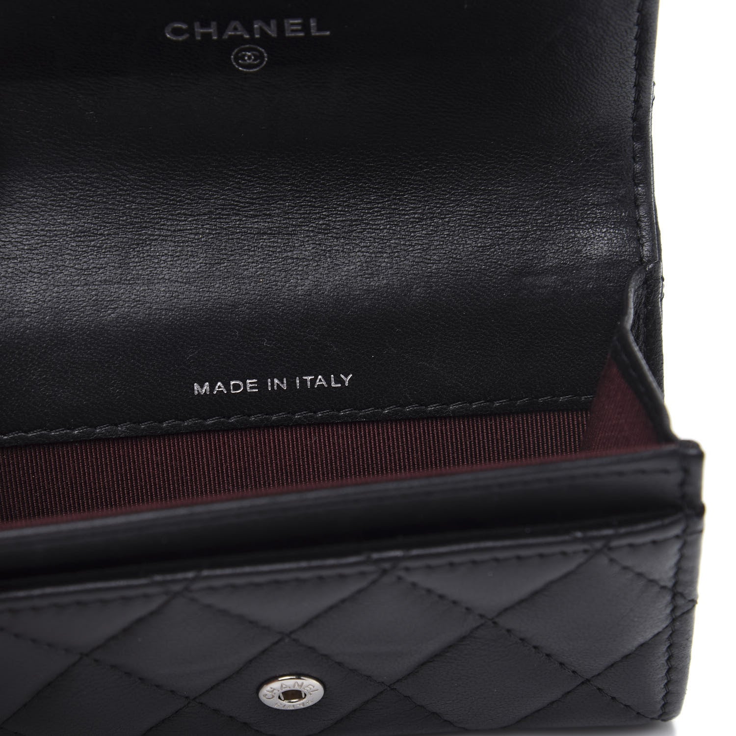 Chanel Lambskin Quilted Flap Card Holder Black 8 of 10