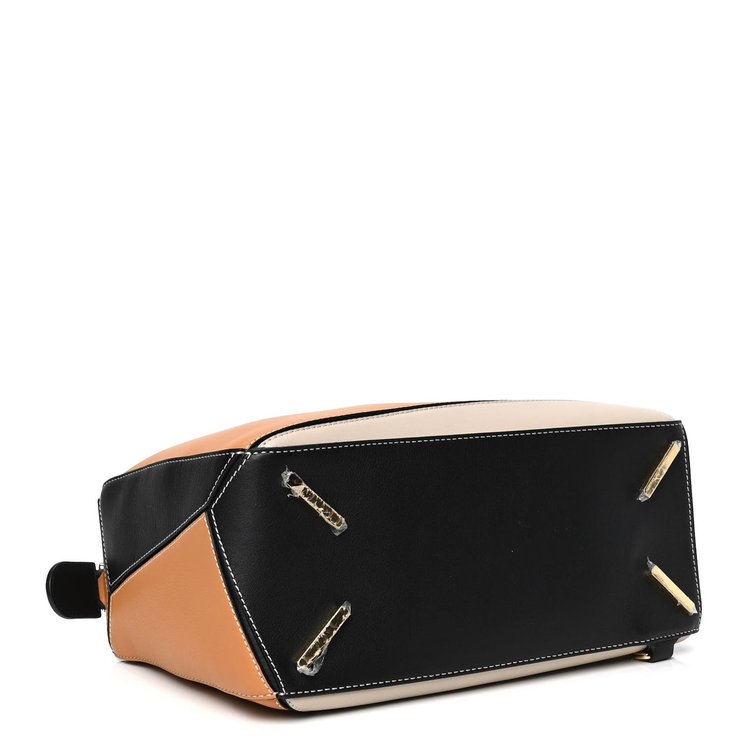 Grained Calfskin Medium Puzzle Bag Amber Light Oat