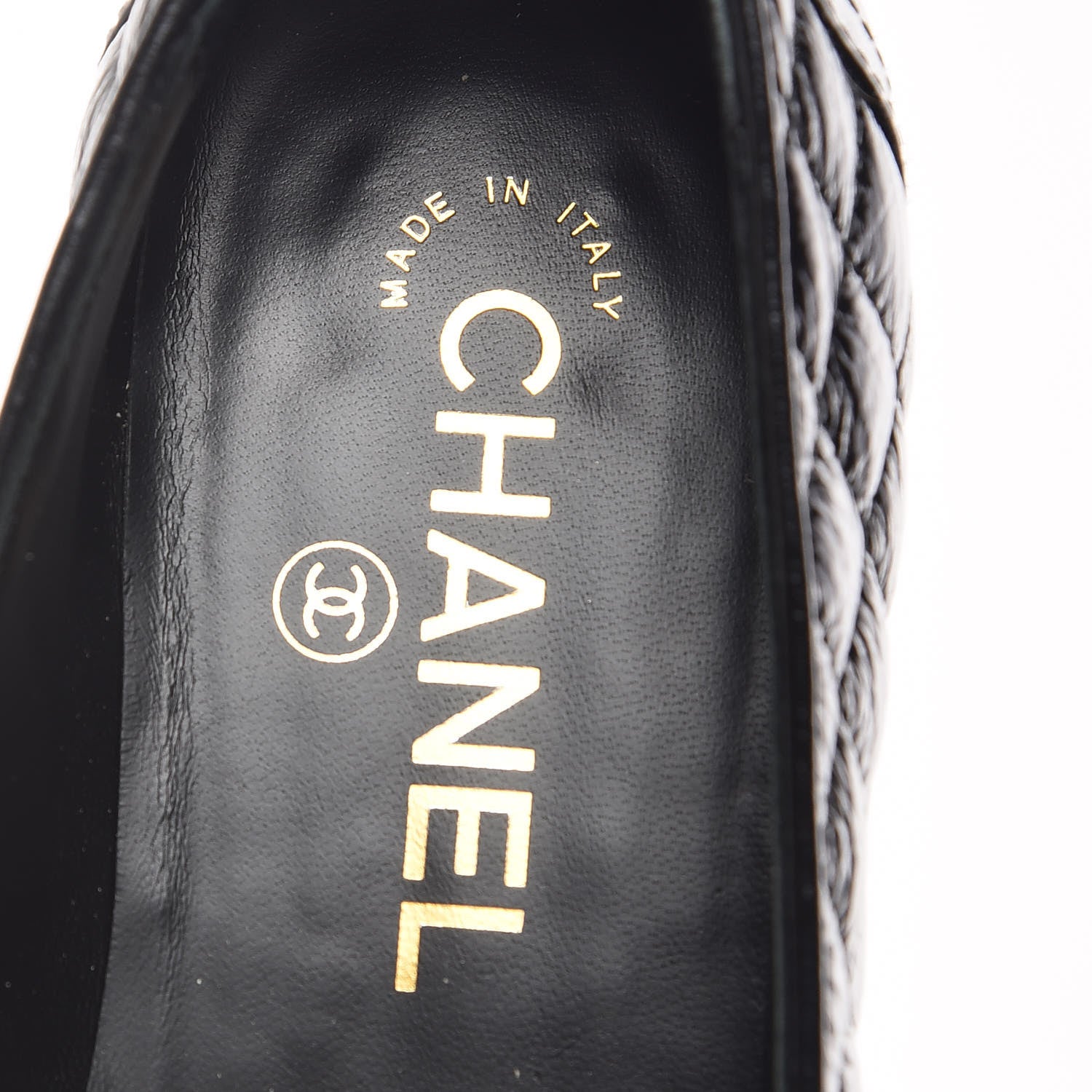 Chanel Grosgrain Glazed Lambskin Quilted Chain Loafers 37.5 Black 10 of 11