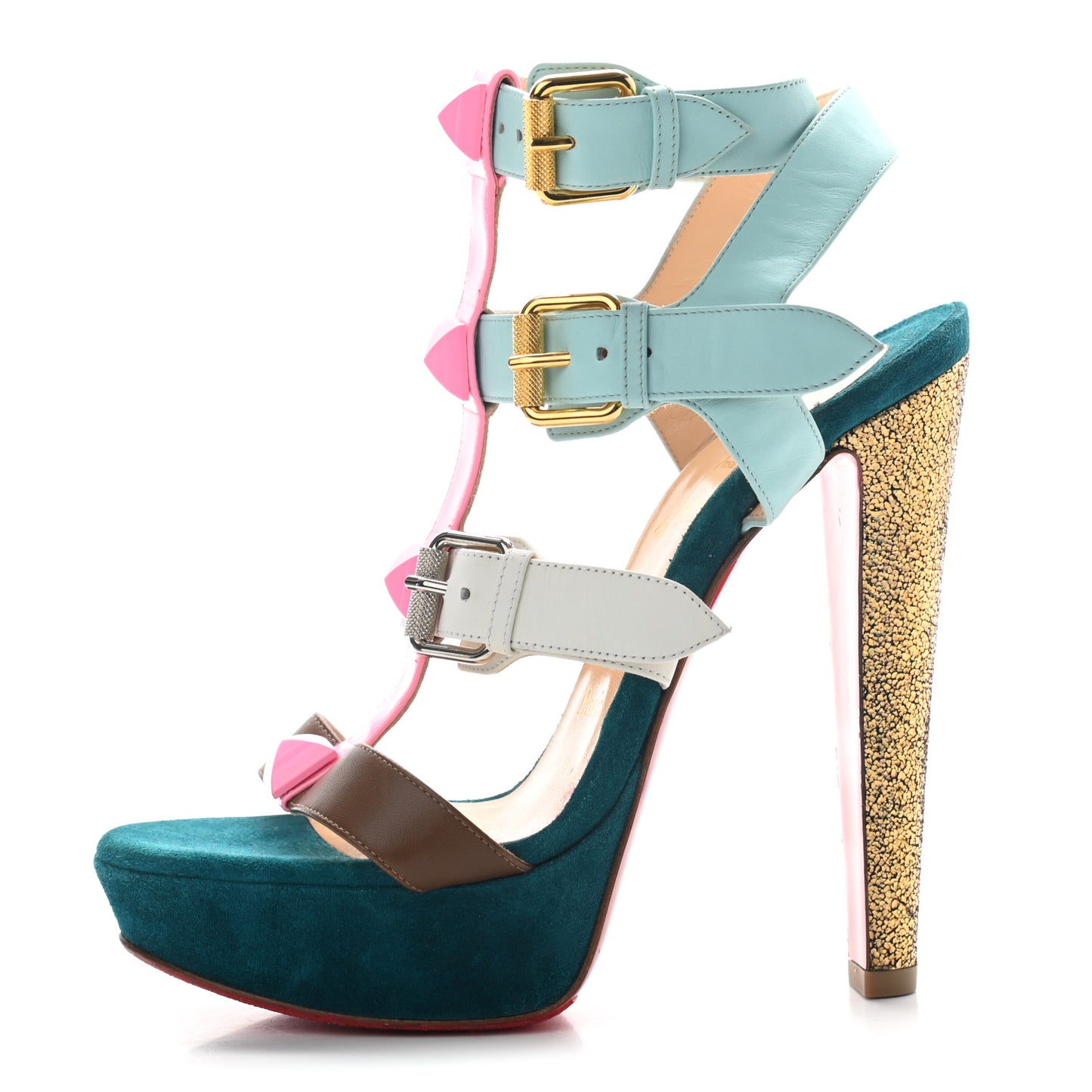 Patent Suede Glitter Rocknbuckle 140 Sandals 36.5 Version Dolly