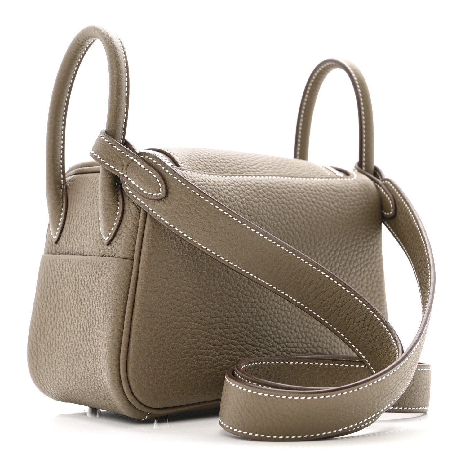 Hermes Taurillon Clemence Mini Lindy 20 Etoupe 3 of 11