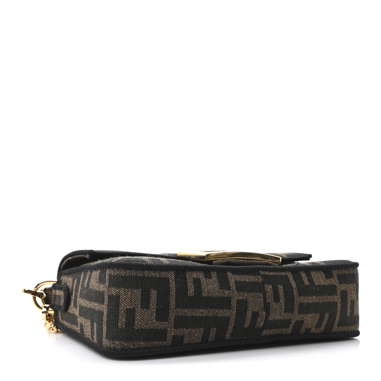 Fendi Fabric Jacquard FF 1974 Mini Baguette Tobacco Moro Black 4 of 11