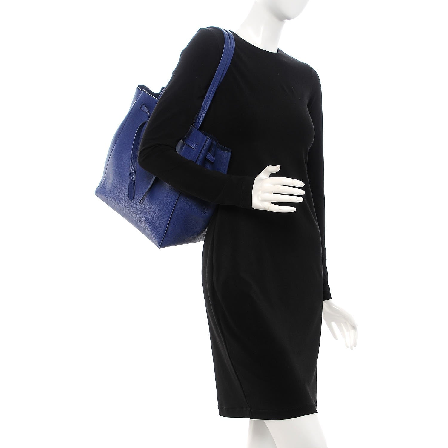 Celine Soft Grained Calfskin Small Belt Cabas Phantom Indigo 2 of 10