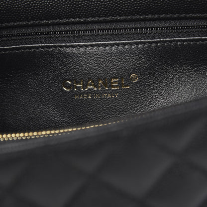 Chanel Caviar Lizard Embossed Quilted Small Coco Handle Flap Black 6 of 14