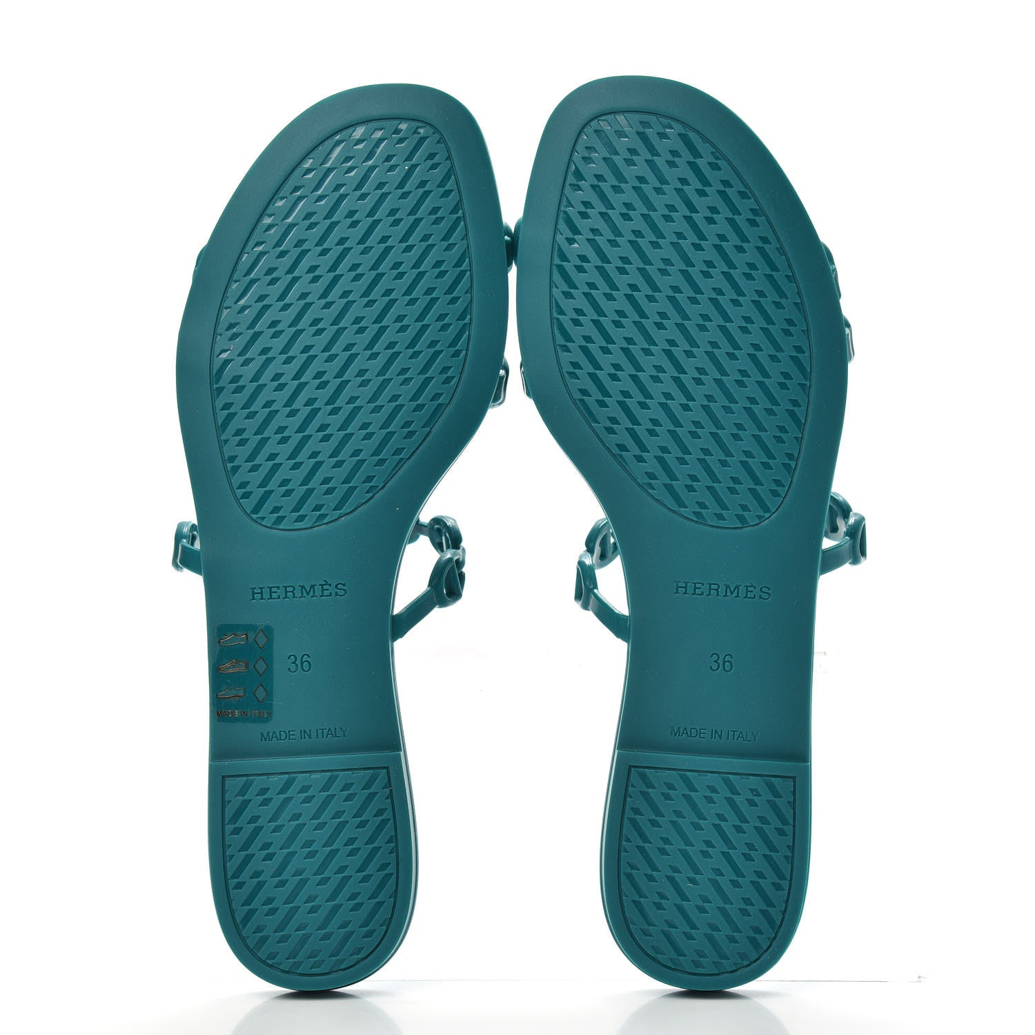 Hermes Rubber Chaine d'Ancre Rivage Sandals 36 Vert d'Ete 5 of 8