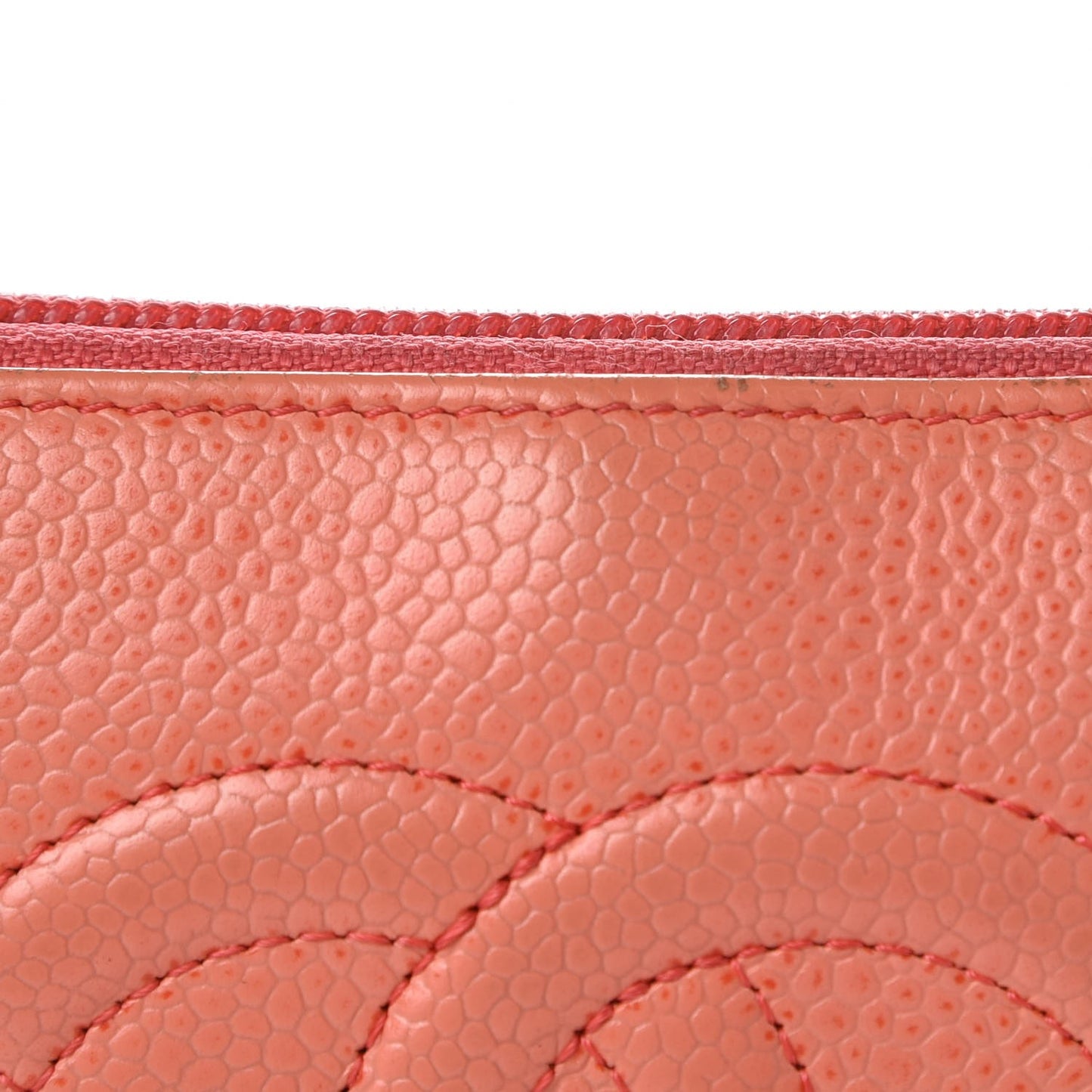 Caviar Timeless CC Large Gusset Zip Around Wallet Orange