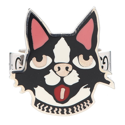 Gucci Sterling Silver Enamel Bosco Ring 52 6 1 of 6