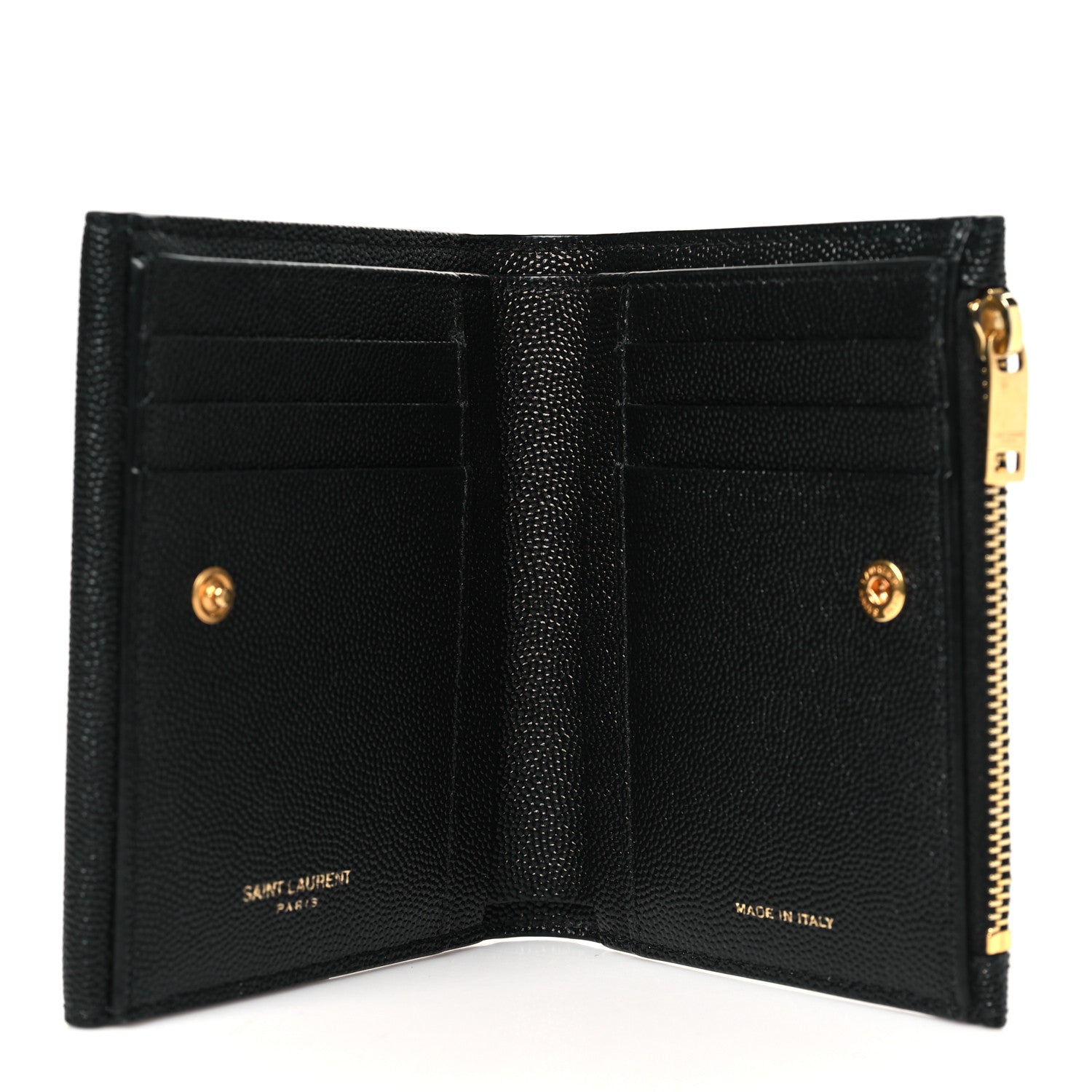 Saint Laurent Grain De Poudre Monogram Bi-Fold Wallet Black 5 of 8