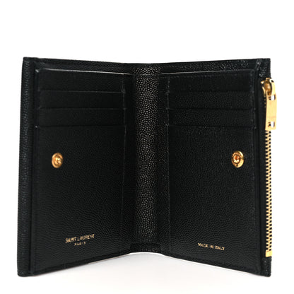 Saint Laurent Grain De Poudre Monogram Bi-Fold Wallet Black 5 of 8