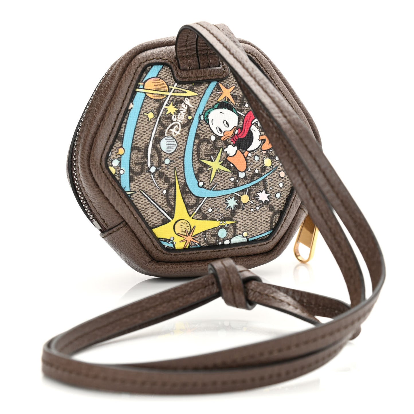 X DISNEY GG Supreme Monogram Donald Duck Interlocking G Coin Pouch Beige Multicolor New Acero