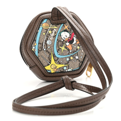 Gucci X DISNEY GG Supreme Monogram Donald Duck Interlocking G Coin Pouch Beige Multicolor New Acero 3 of 10