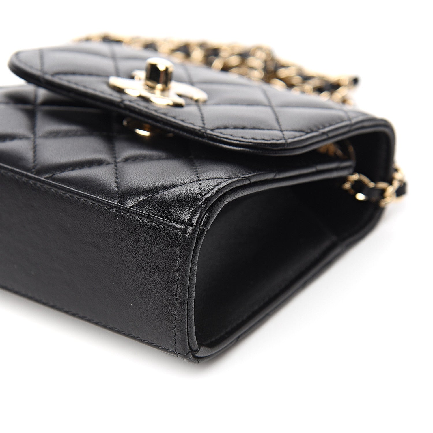 Chanel Lambskin Quilted Mini Trendy CC Chain Wallet Black 8 of 10