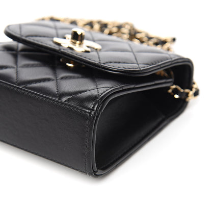 Chanel Lambskin Quilted Mini Trendy CC Chain Wallet Black 8 of 10