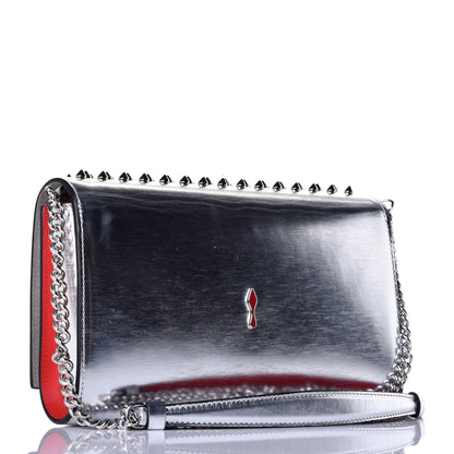 Christian Louboutin Metallic Calfskin Spikes Multimetal Paloma Clutch Silver 3 of 9