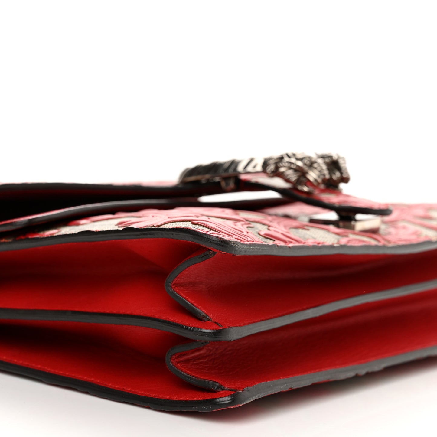 GG Supreme Monogram Arabesque Medium Dionysus Shoulder Bag Hibiscus Red