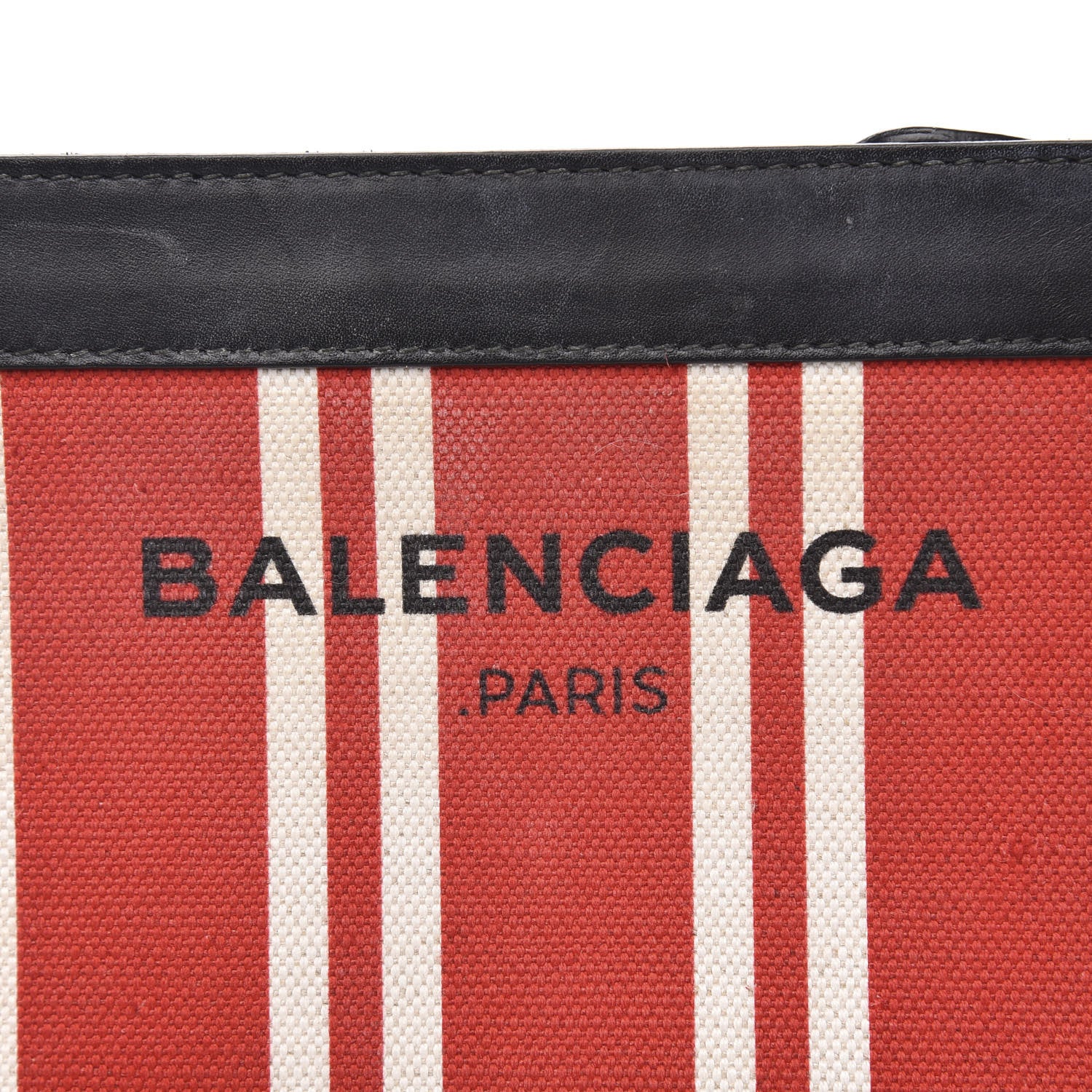 Balenciaga Cotton Canvas Striped Pochette Crossbody Bag Red 7 of 11