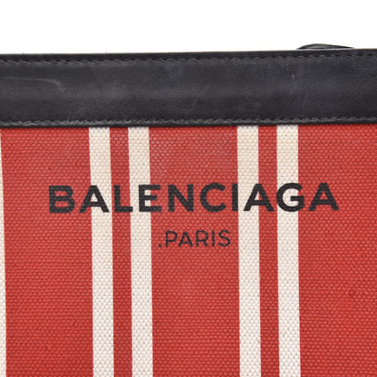 Balenciaga Cotton Canvas Striped Pochette Crossbody Bag Red 7 of 11