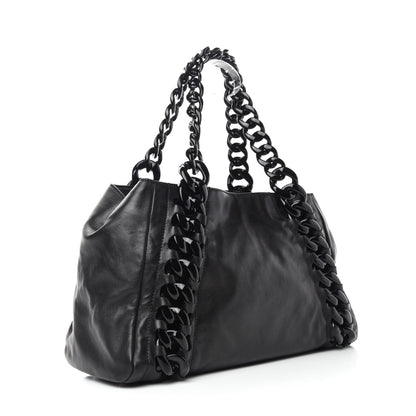 Chanel Calfskin Modern Chain Rhodoid East West Tote Black 3 of 14