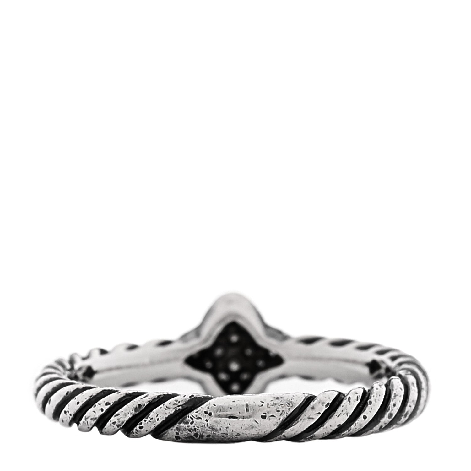 David Yurman Sterling Silver Diamond Quatrefoil Ring 49 5 3 of 4