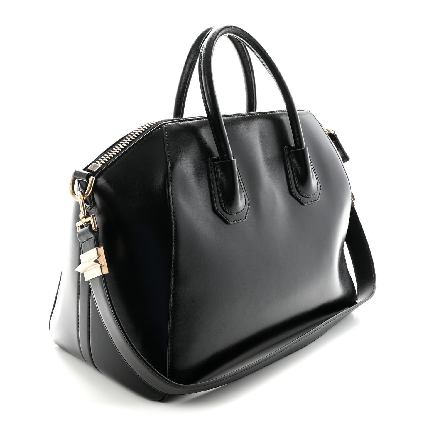 Shiny Lord Calfskin Medium Antigona Black
