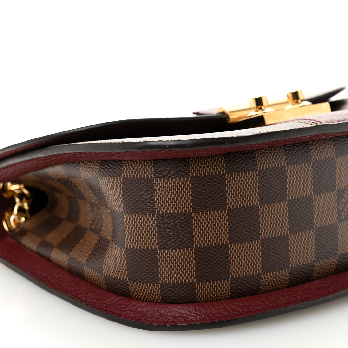 Damier Ebene Cuir Taurillon Wight Bordeaux