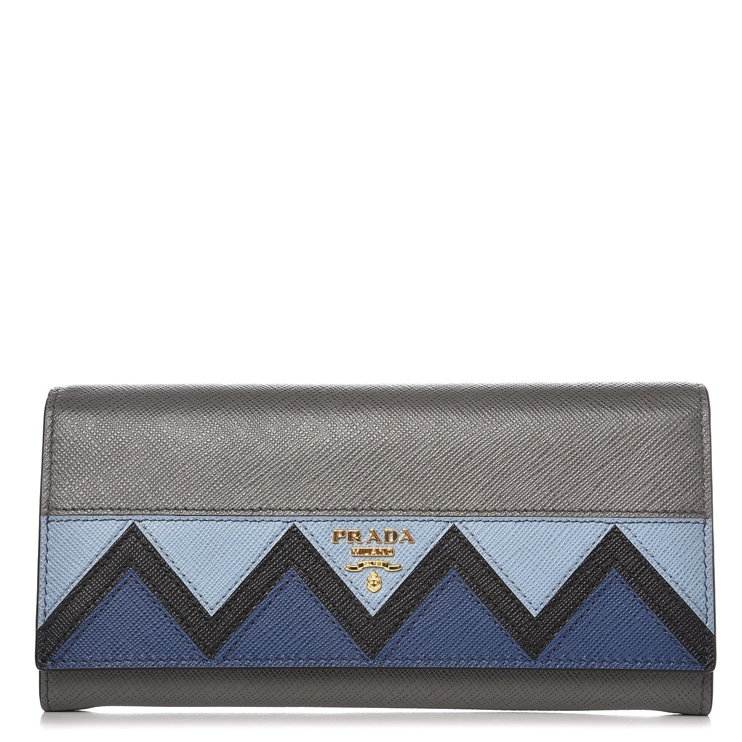 Prada Saffiano Greche Flap Continental Wallet Marmo Astrale 2 of 16