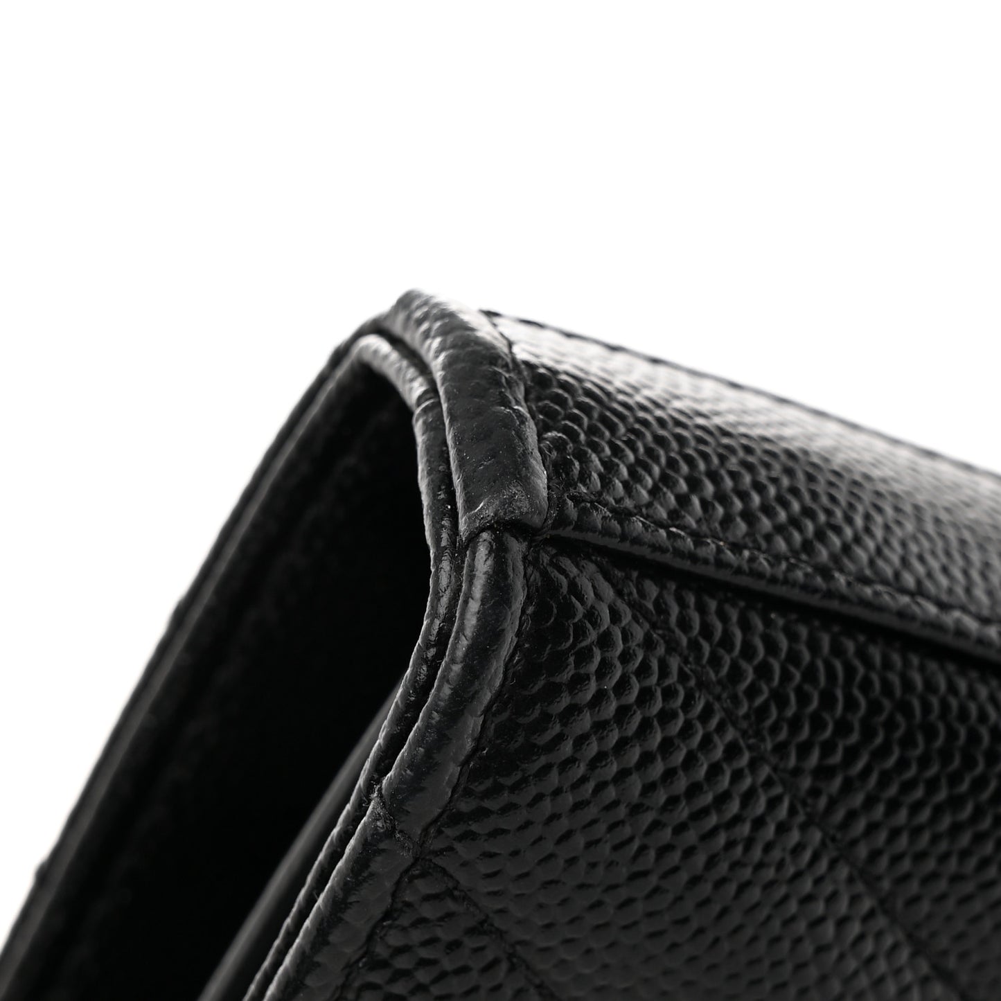 Grain De Poudre Matelasse Chevron Monogram Chain Wallet Black