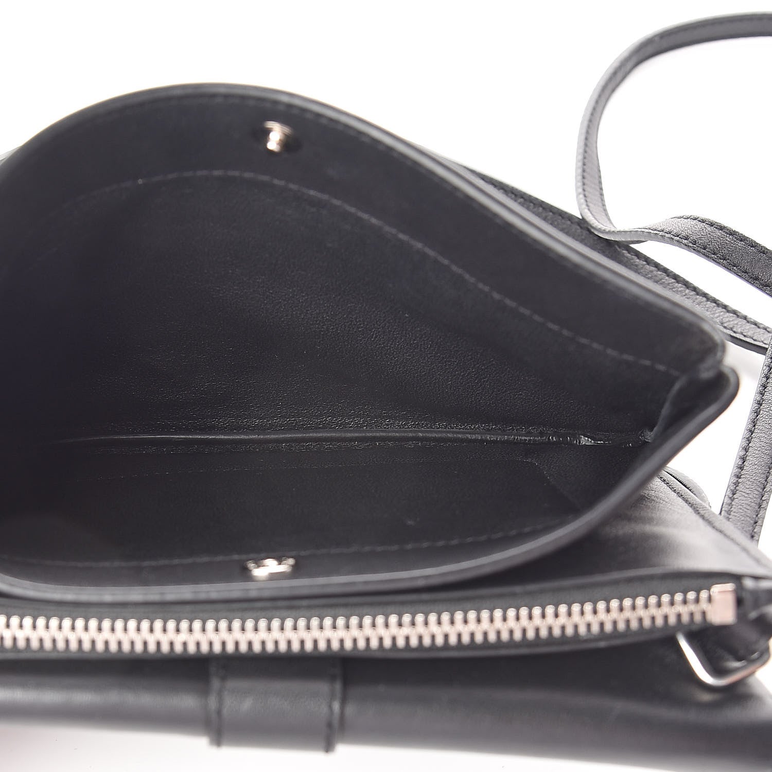 Saint Laurent Calfskin Monogram Tri Pocket Crossbody Bag Black 5 of 10