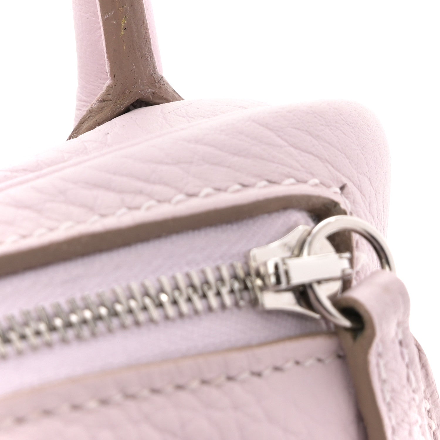 Hermes Taurillon Clemence Verso Mini Lindy 20 Mauve Pale Mushroom 11 of 12