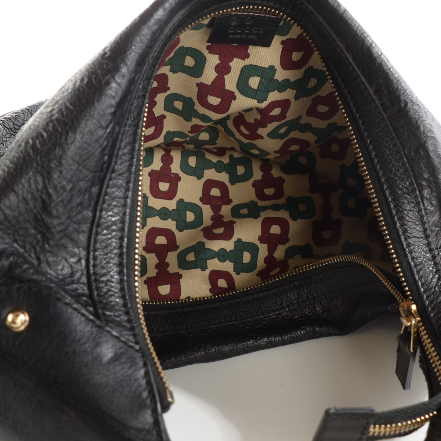 Guccissima Half Moon Bamboo Ring Hobo Black