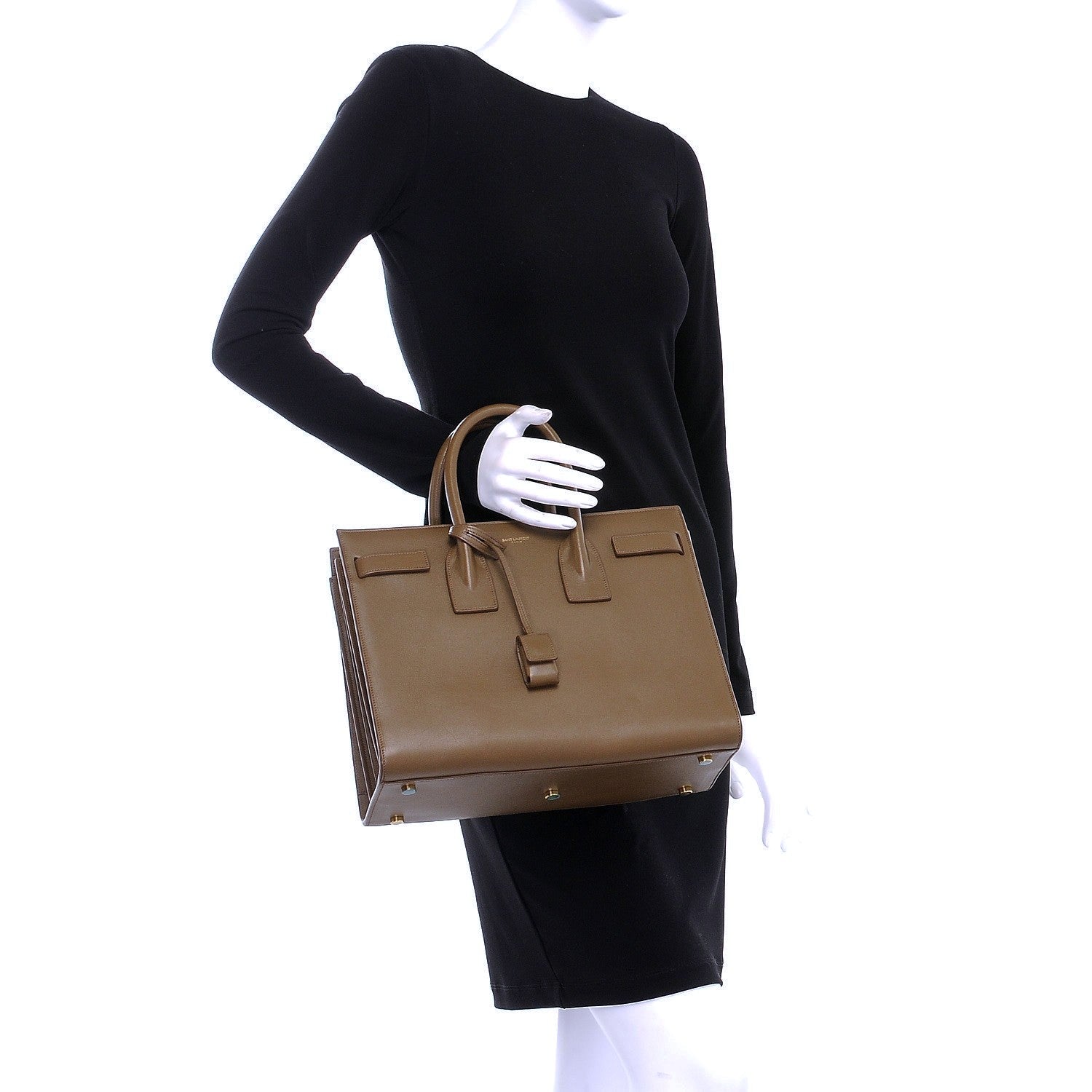 Saint Laurent Calfskin Small Sac de Jour Taupe 4 of 9