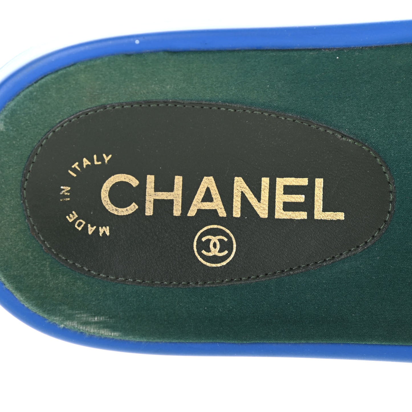 Canvas Chain Flat Sandals 40 Bright Blue