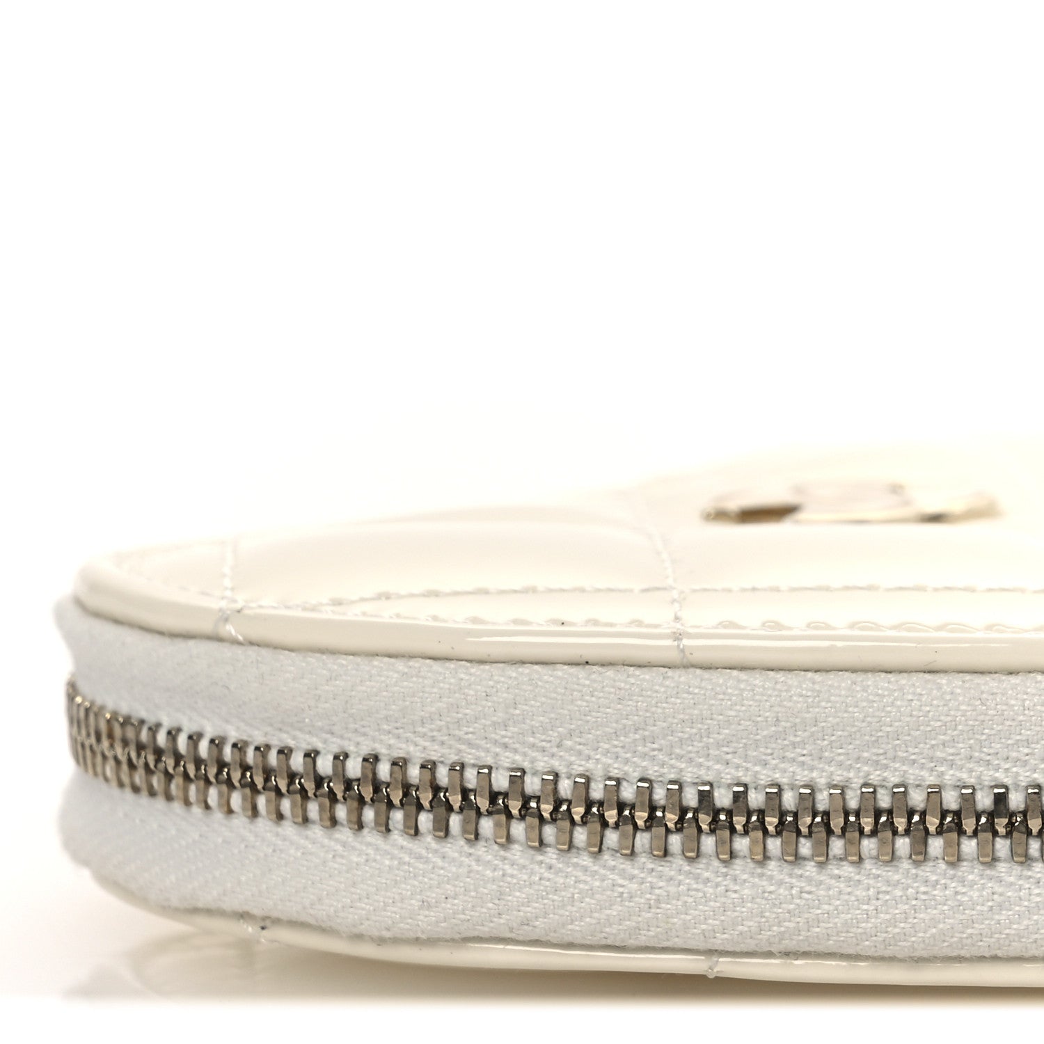 Chanel Patent Calfskin Resin Quilted CC Heart Clutch With Chain Black 15 of 21