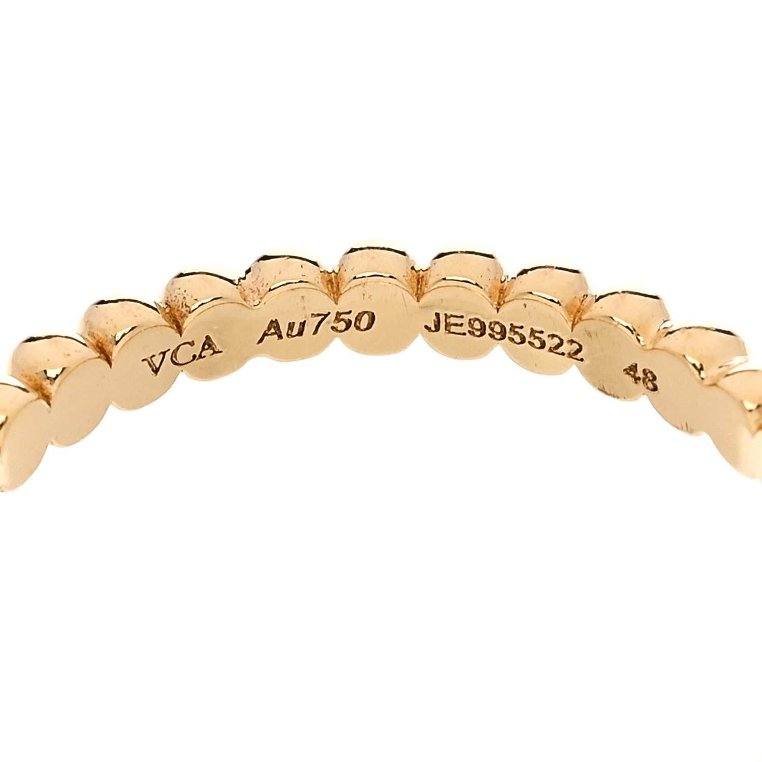 Van Cleef & Arpels 18K Yellow Gold Small Perlee Ring 48 4.5 3 of 4