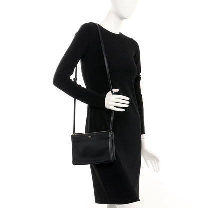 Celine Lambskin Small Trio Crossbody Bag Black 2 of 14
