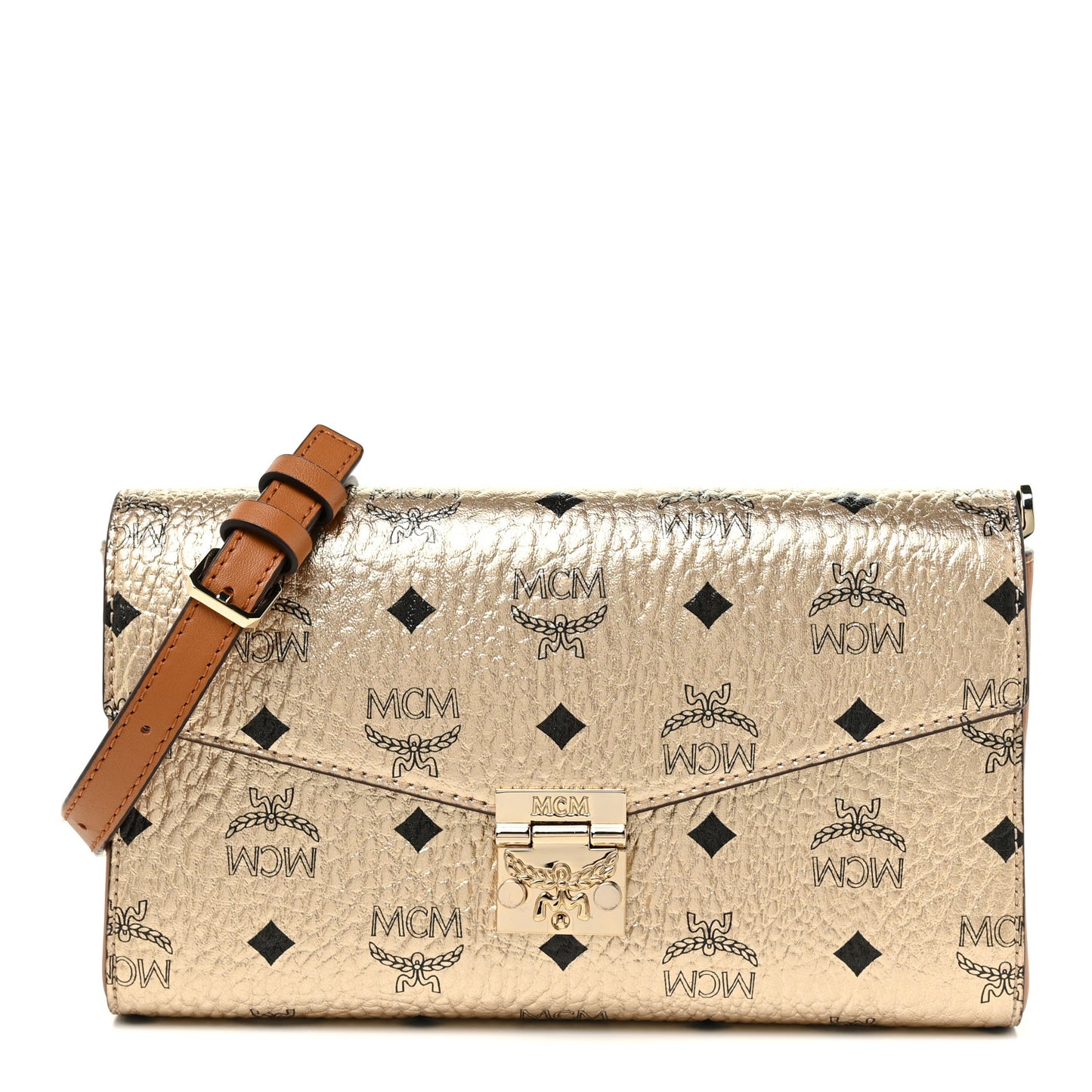 Metallic Visetos Medium Millie Crossbody Bag Berlin Gold