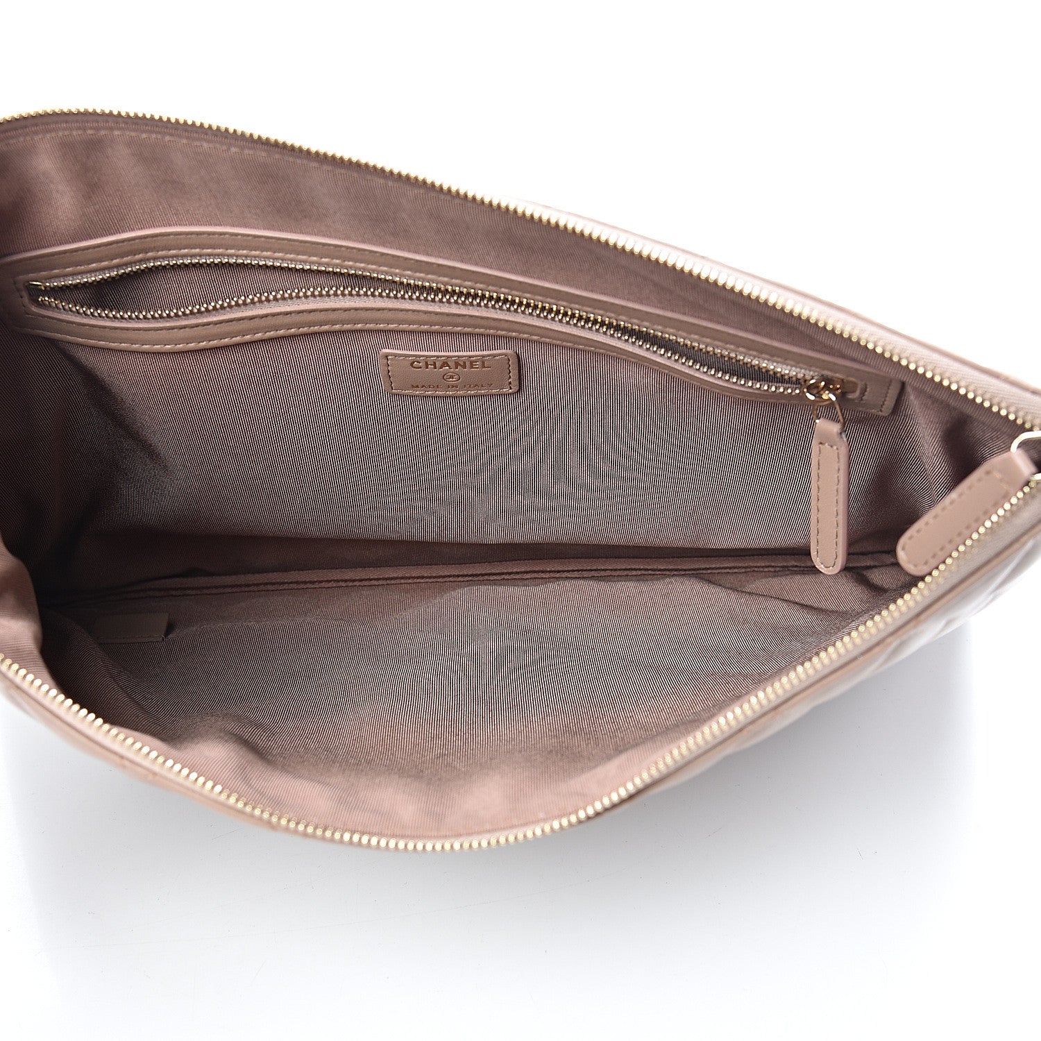 Chanel Lambskin Quilted Large Cosmetic Case Beige 4 of 7