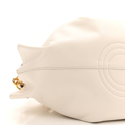 Loewe Shiny Nappa Calfskin Small Paseo Bag With Chain Soft White 8 of 9